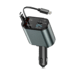 120W fast car charger 4-in-1 USB-C USB-A with LED display