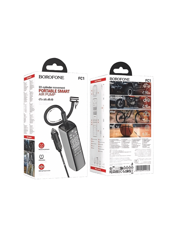 BOROFONE FC1 portable air pump with LCD screen