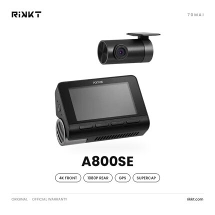 70mai A800SE Dash Cam – 4K Front + 1080P Rear, Supercapacitor