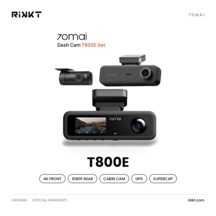 70mai T800E 3-Channel Dash Cam – 4K Front, 1080P Rear & IR Cabin