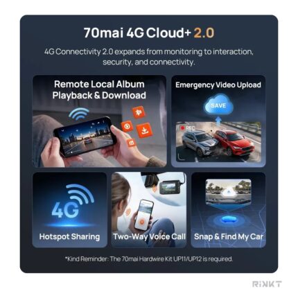 كيت 70mai UP11 للتوصيل بالبطارية + 4G لكاميرات A900 وA900 Ultra