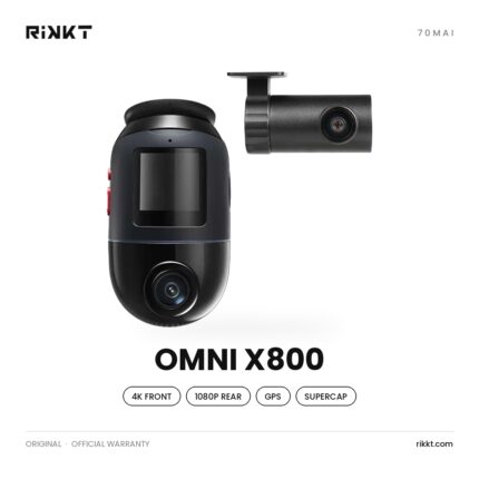 70mai Omni X800 4K Dash Cam – 360° Rotating Lens, Front & Rear + 128GB Card