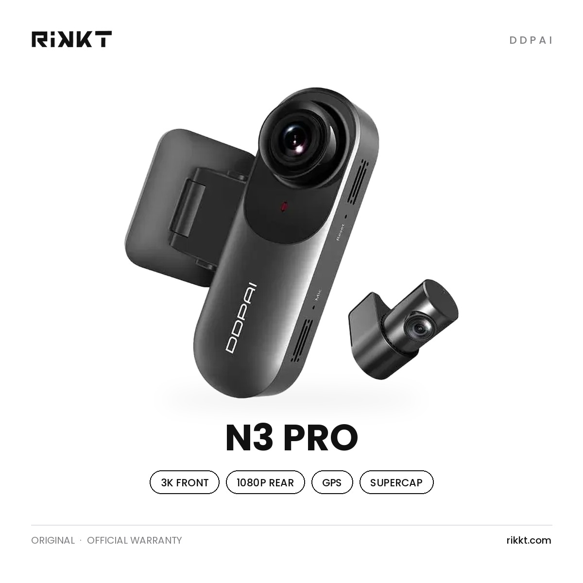 DC-DDPAI-N3-PRO-1 DDPAI N3 Pro Dash Cam – 3K Front + 1080P Rear, GPS