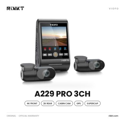 داش كام فيوفو VIOFO A229 Pro ثلاثية – أمامية 4K وخلفية 2K وكابينة بالأشعة تحت الحمراء