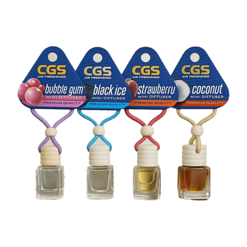 CGS Mini Diffuser Air Freshener: Bubble Gum, Black Ice, Strawberry and Coconut
