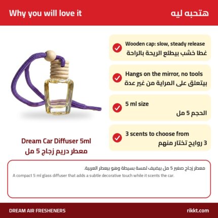 Dream Car Diffuser 5ml – Mini Hanging Glass