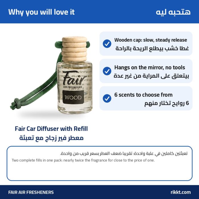 Fair Car Diffuser with Refill – 2 Fills in 1 Pack - Image 2