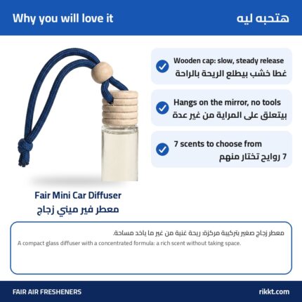 Fair Mini Car Diffuser – Hanging Glass