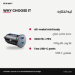 JOYROOM JR-CCN06 30W Mini Metal Car Charger, Dual USB-C - Image 2