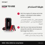 WiWU 1000A Car Jump Starter with 10,000 mAh Power Bank (WI-JS001) - Image 3