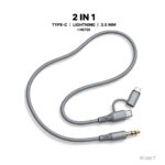 ⁦SNZOU SN-87 2-in-1 AUX Cable: Type-C & Lightning to 3.5mm⁩ - الصورة ⁦3⁩